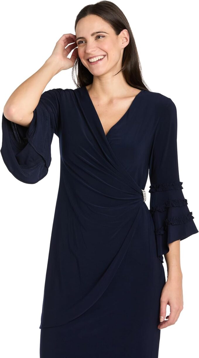R&M Richards Women's Angelic Glow Wrap Dress – Bild 2