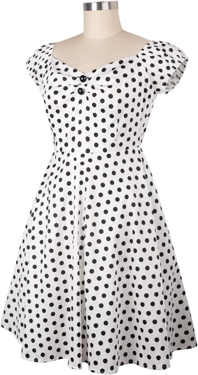 YARN & INK Retro Swing Dresses for Women 1950s Vintage Rockabilly Clothes Pinup Clothing Cocktail Party Dress – Bild 3