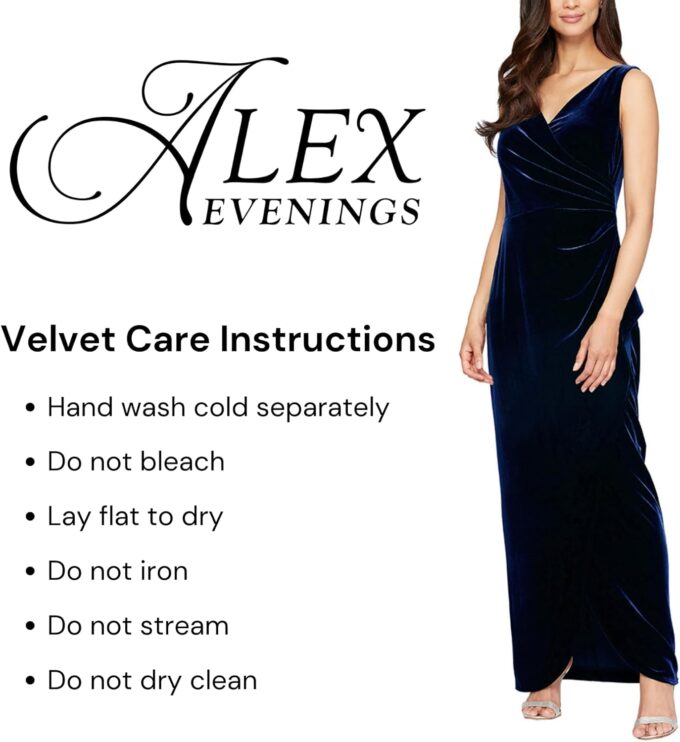 Alex Evenings Women's Short Velvet Puff Sleeve Cocktail Gown with Scoop Neck and Beading Detail at Hip, Wedding Guest – Bild 4