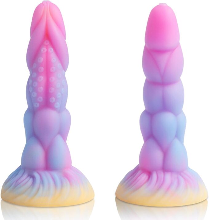 8.14'' Realistischer Monster Silikon Dildo Adult Sex Toys, Huge riesiger dicker Anal Dildo mit starkem Saugnapf, Liquid Silikon Glowing Anal Plug Prostate Massager, Soft Giant G Spot Dildo für Frauen