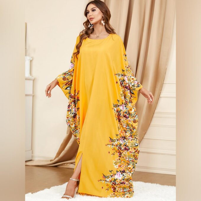 ODIZLI Muslim Abaya for Women Long Dresses Dubai Pendant Bat Sleeves Turkey African Caftan Vest – Bild 2