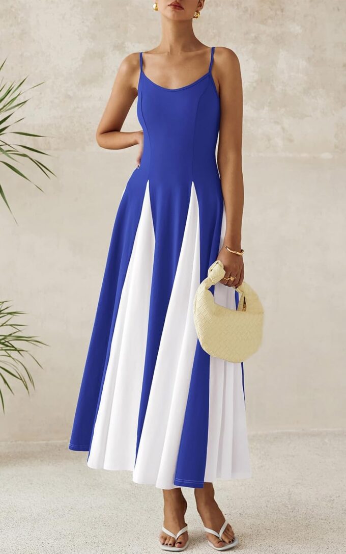 PRETTYGARDEN Spaghetti Strap Backless Summer Dresses for Women 2025 Flowy Maxi Dresses Sleeveless Wedding Guest Dress – Bild 2
