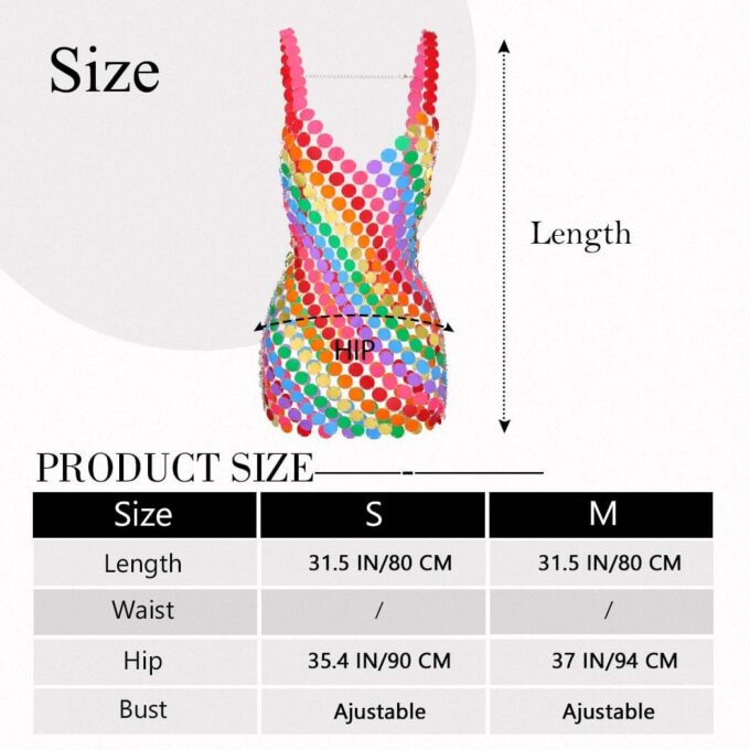 EARENT Rainbow Sequin Mini Dress Sparkly Sexy Rave Outfit for Women – Bild 3