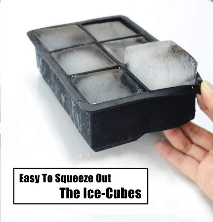 Ice Cube Trays Large Size Flexible 6 Cavity Ice Cube Square Molds for Whiskey and Cocktails, Keep Drinks Chilled (2Pcs) – Bild 4