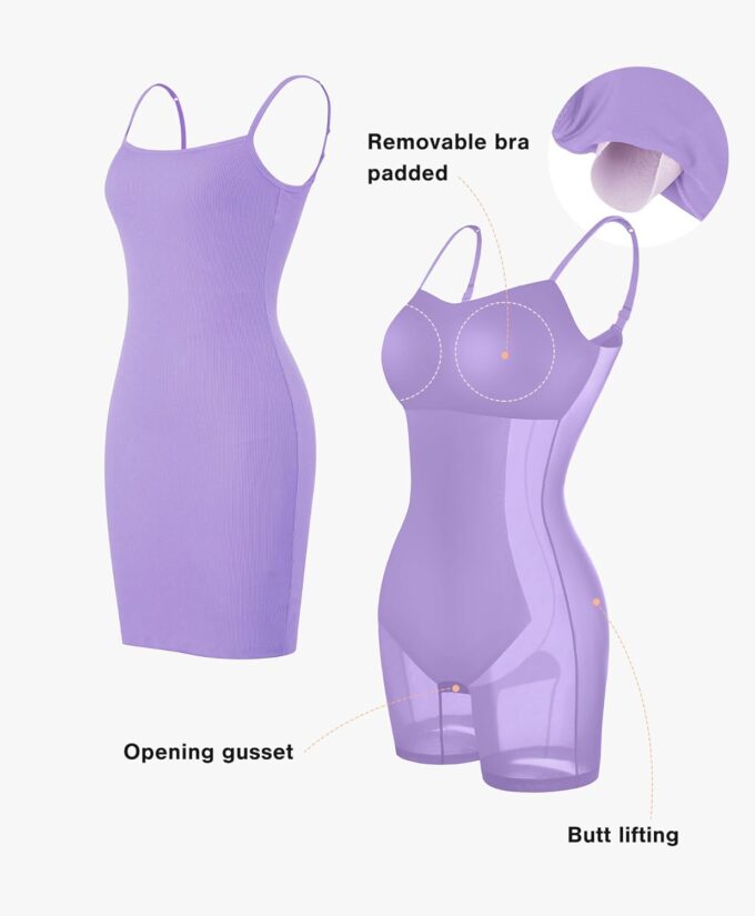 Popilush Summer Dresses for Women 2025 - Club Dress Cocktail Shapewear Mini Dress Spaghetti Straps Dinner Date Night Bodycon – Bild 2