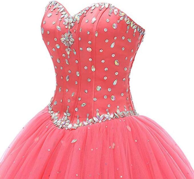 Women's Sweetheart Ball Gown Tulle Quinceanera Dresses Prom Dress – Bild 5