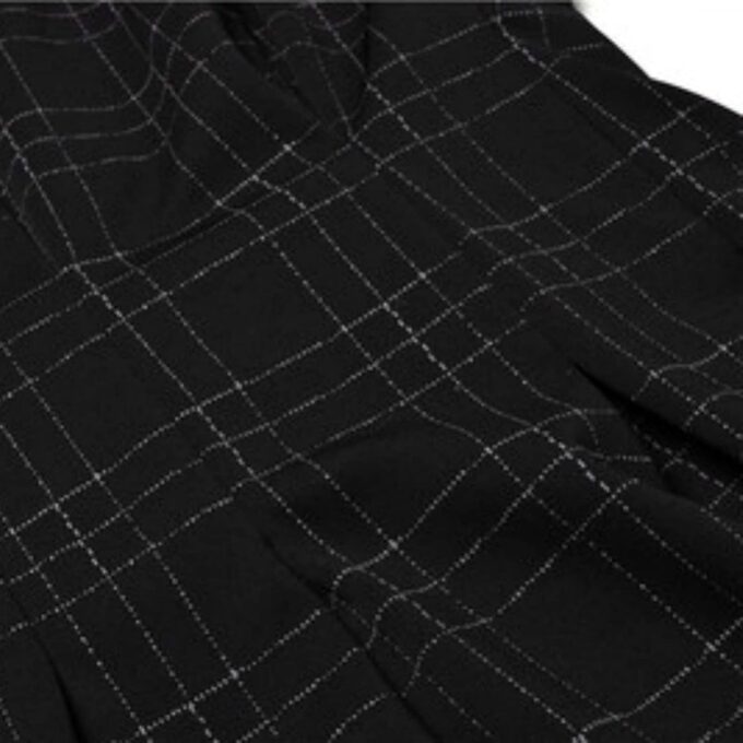 Goth Long Sleeve Dress Gothic Harajuku Vintage Plaid Wrap Balck Mini Dress Retro Pleated Punk Long Sleeve Dark – Bild 5