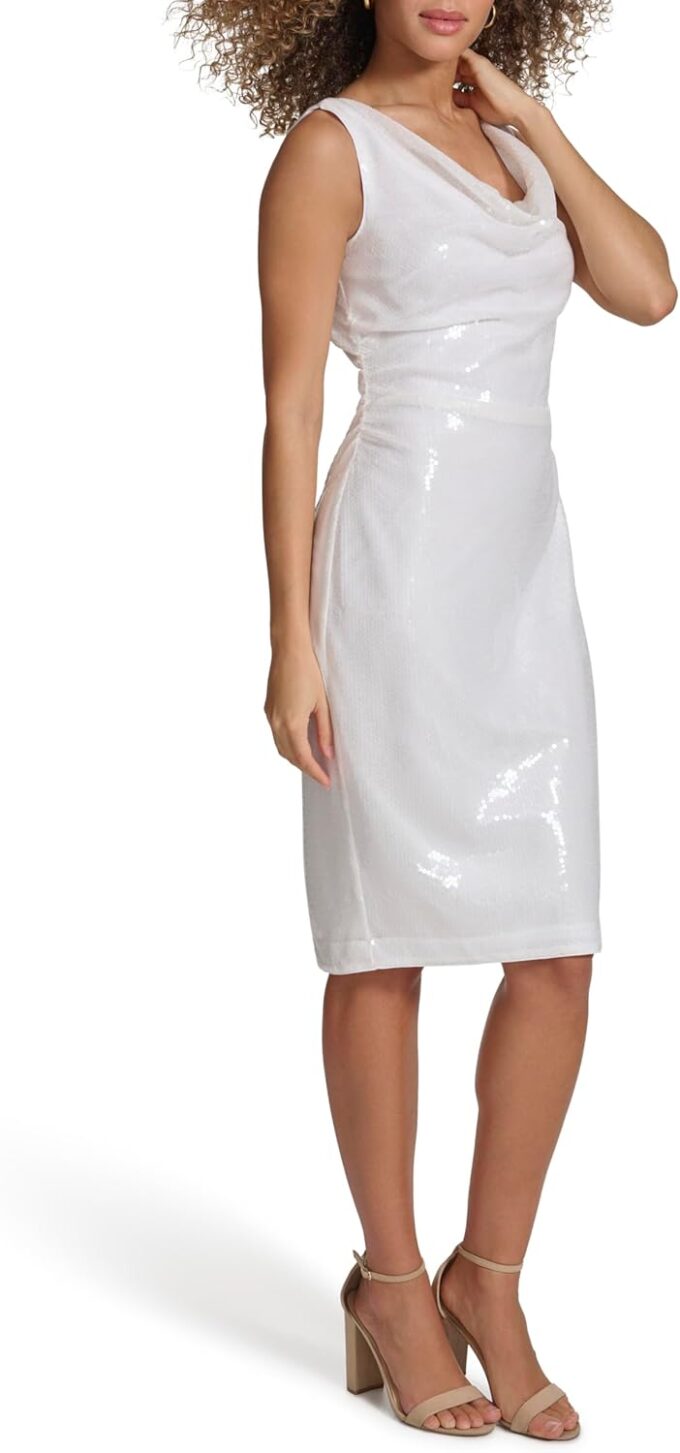 kensie Women's Sleeveless Cowl Neck Midi Dress – Bild 3