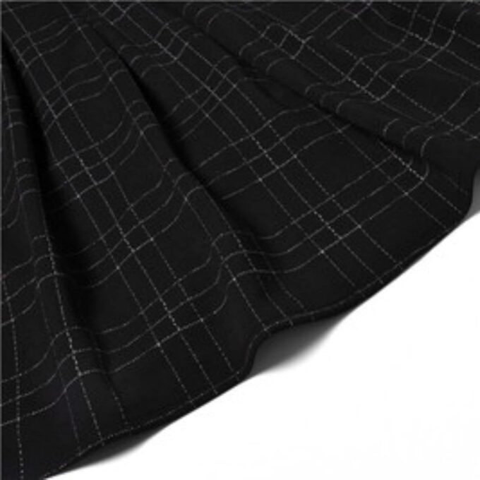 Goth Long Sleeve Dress Gothic Harajuku Vintage Plaid Wrap Balck Mini Dress Retro Pleated Punk Long Sleeve Dark – Bild 3