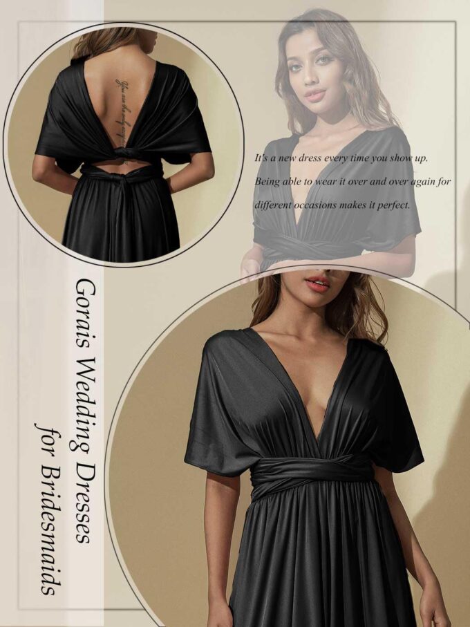 GORAIS Women Infinity Dress for Bridesmaid Long Evening Maxi Wrap Dresses Convertible Prom Wedding Gown – Bild 6