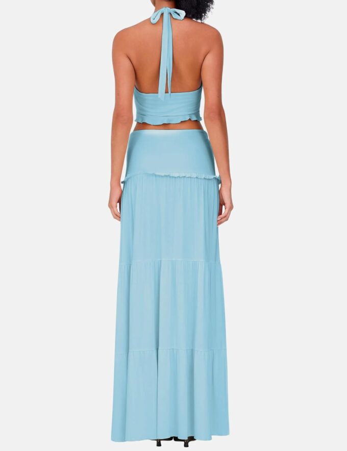 Women's 2 Piece Outfit Sexy Twist Crop Top and Bodycon Skirt Set Sleeveless Summer Y2K Pure Style Long Dress Going Out Set – Bild 3