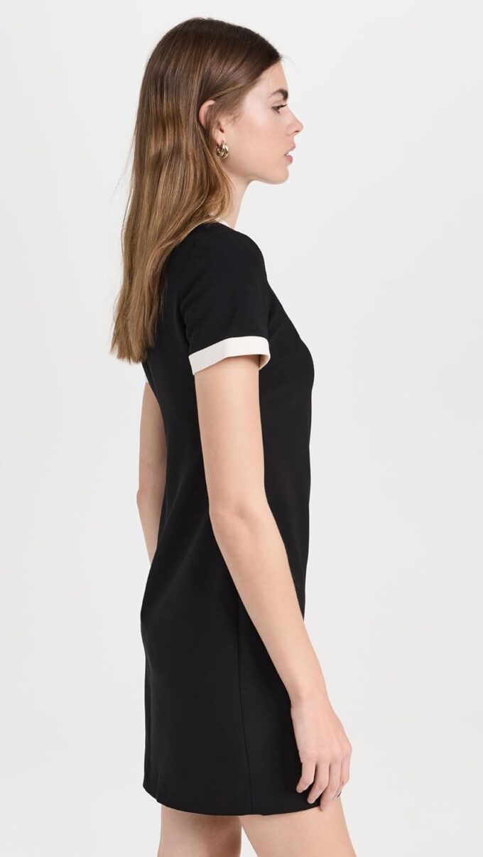 Theory Damen Kurzärmeliges Zweifarbiges Kleid – Bild 4