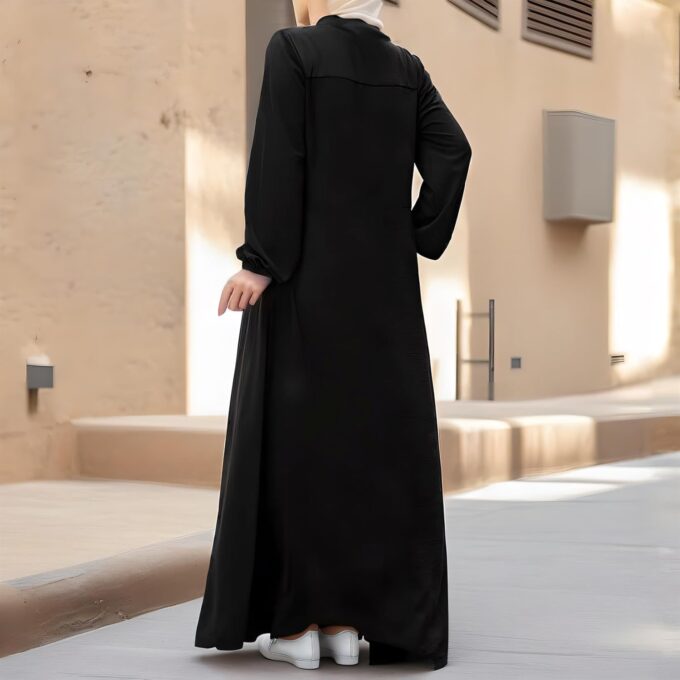 Womens Abaya Muslim Long Sleeve Front Zipper Dress Prayer Islamic Clothes with Pockets – Bild 2