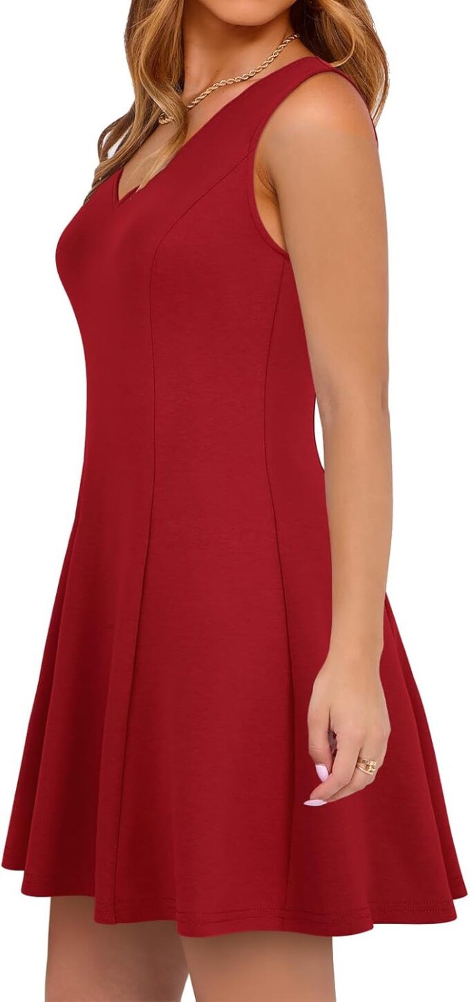 Sureple Womens Cocktail Dresses A-Line Flowy Mini Dress Summer 2025 V Neck Party Vacation Sleeveless Tank Graduation Dresses – Bild 2
