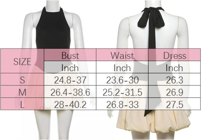 Women Bubble Halter Mini Dress Ruffle Balloon Backless Puffy Dress – Bild 5