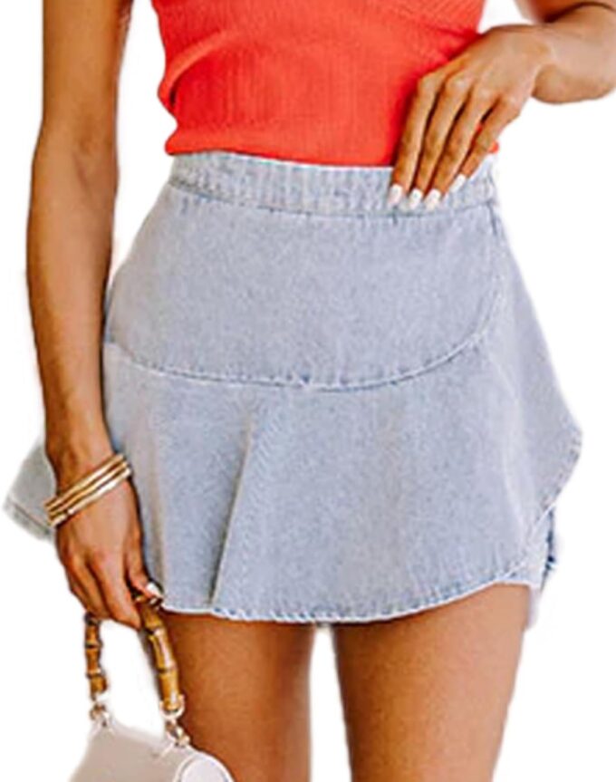 Jeans Skirts for Women Mini Low Waist Bodycon Skirts Y2K Trendy Cute Denim Skirts with Pockets
