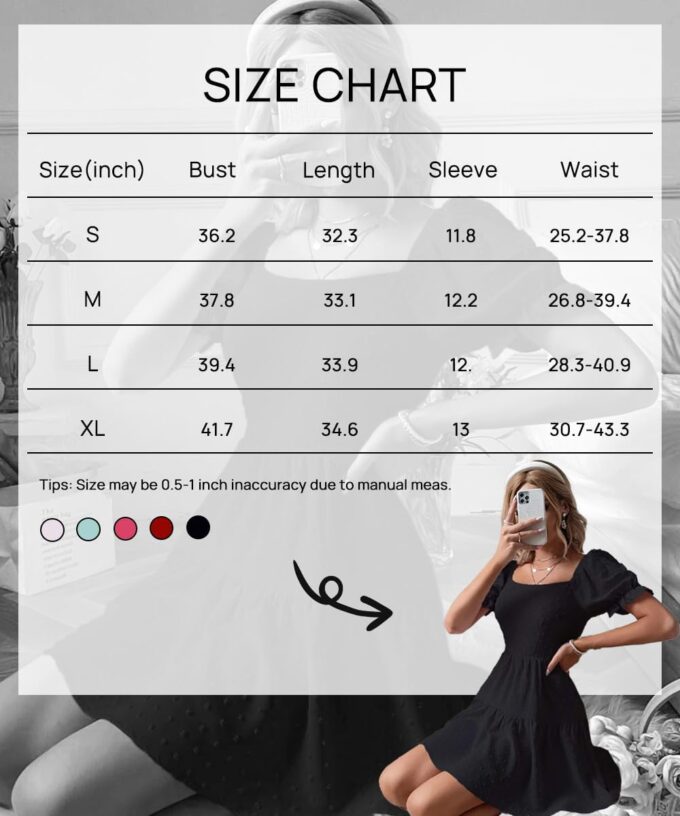 Narecte Summer Dresses for Women 2025,Tie Backless Swiss Dot Mini Dress,Ruffle Hem Flowy Casual Dresses – Bild 6