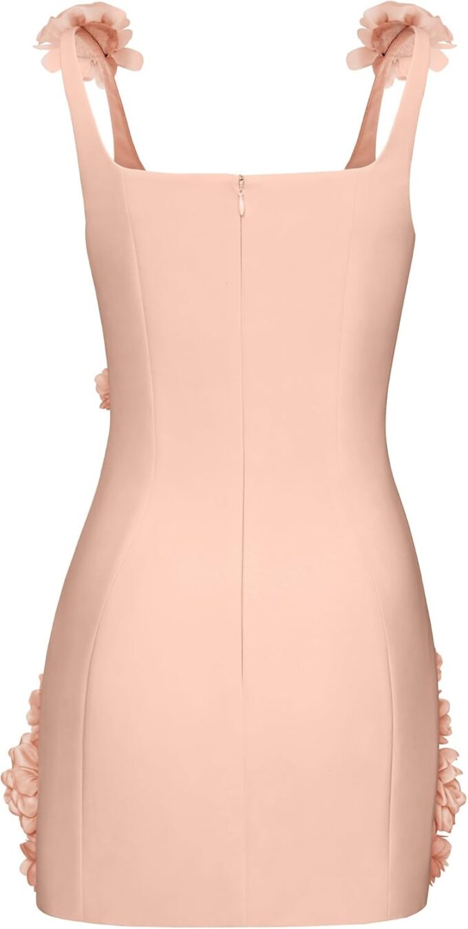 JW PEI Women's Elaina Pink Rosette Applique Mini Dress – Bild 3