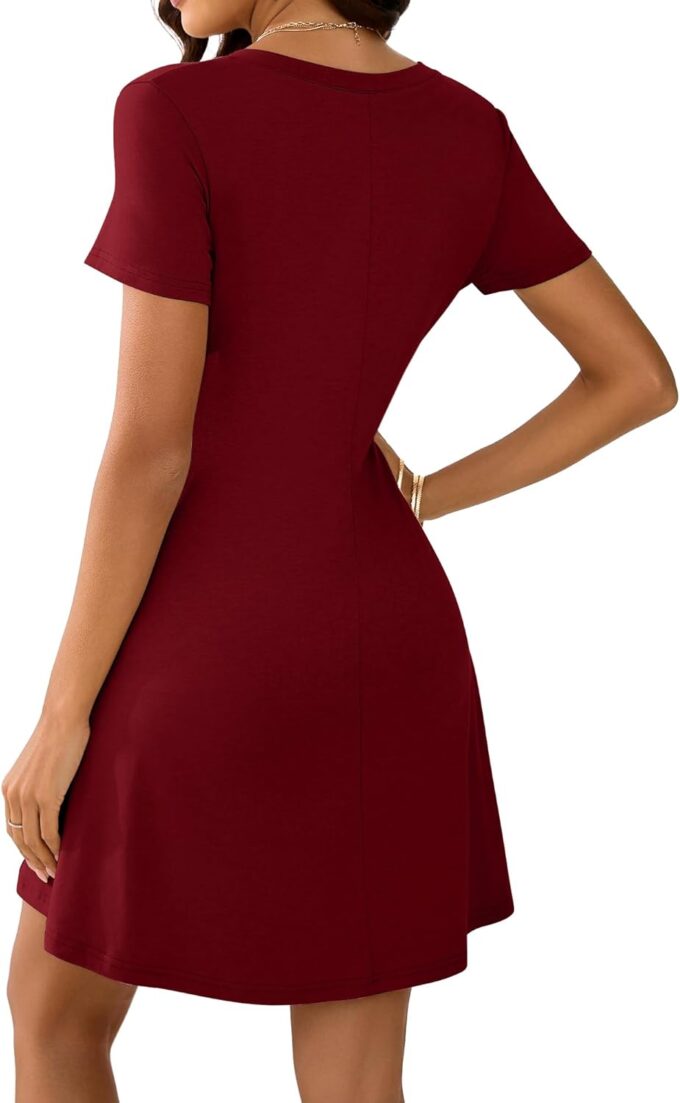 Huukeay 3 Pack Women's V Neck Short Sleeve T Shirt Dress Trendy Basics Dress – Bild 2