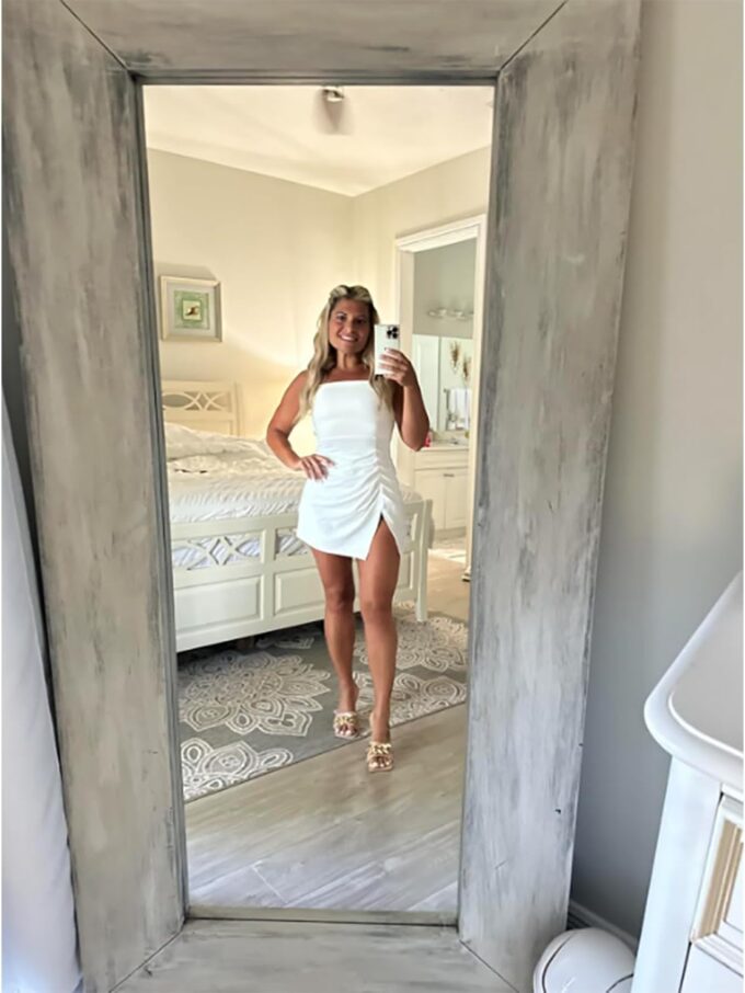 Women’s Sexy Sleeveless Square Neck Bodycon Ruched Split Party Club Mini Tank Short Dress – Bild 4