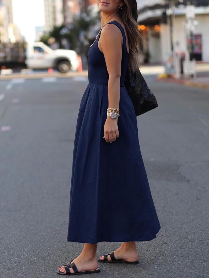 Women's Maxi Dress Summer Sleeveless Swing Sundress Casual Loose Tank Long Dresses with Pockets – Bild 5