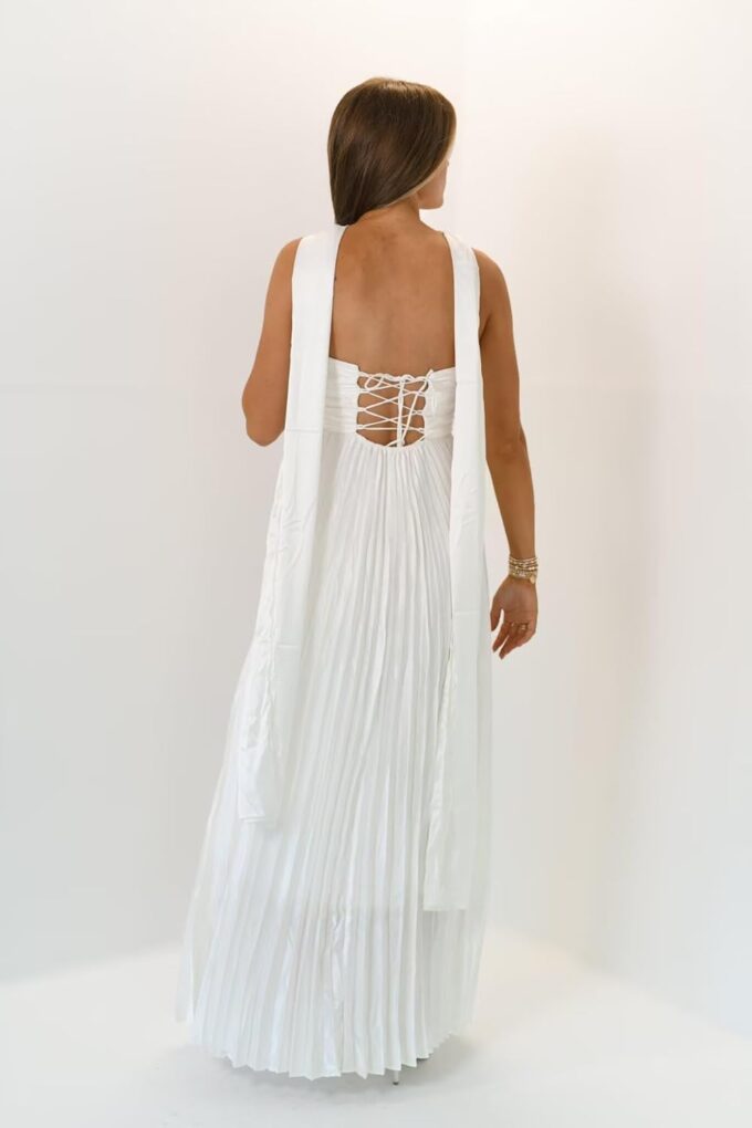Flowy Chiffon Bridesmaid Dress with Scarf Strapless Formal Evening Dresses QA232 – Bild 2