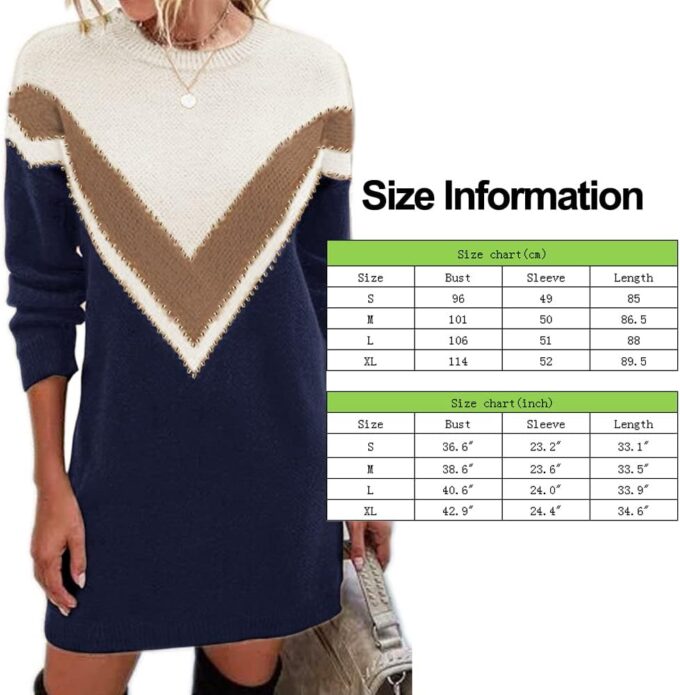 Jayscreate Damen Casual Sweater Kleid Herbst Winter Wrap Tailliert Langarm Slim Fit Weich Warm Strick Bleistiftkleid – Bild 7