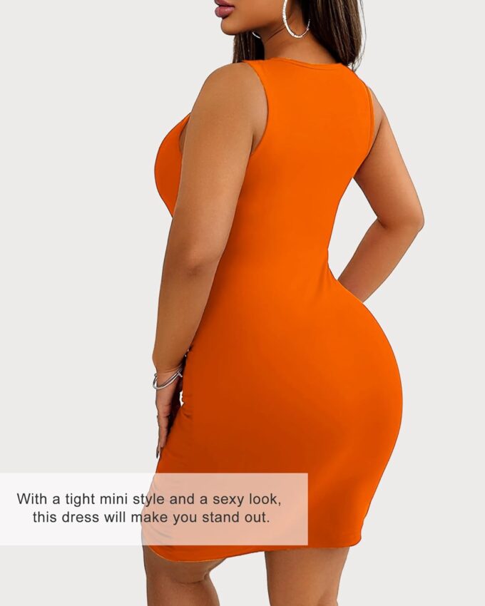Club Dress for Women 2024 - Sexy Mini Party Bodycon Tight Homecoming Outfit – Bild 3