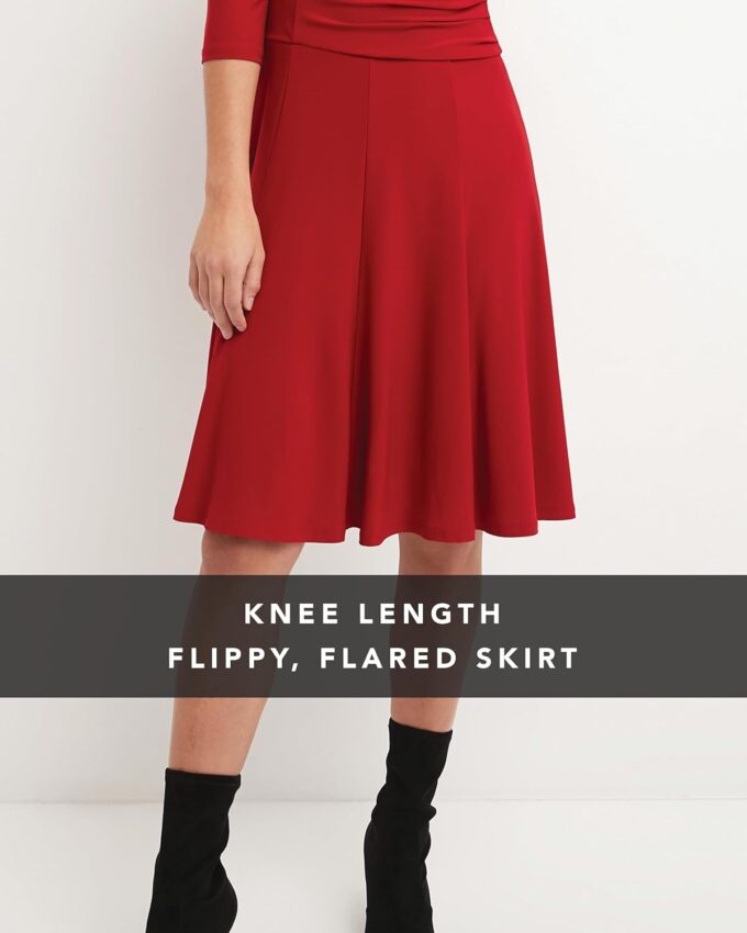 REKUCCI Women's Flippy Fit N' Flare Dress with 3/4 Sleeves – Bild 5