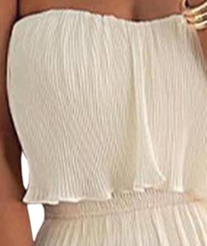 Sexyshine Women's Tube Top Ruffled Tiered Maxi Dress Sleeveless Backless Bodycon Smocked Shirred Party Holiday Long Dress – Bild 3