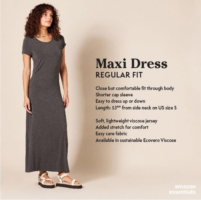 Amazon Essentials Women's Short-Sleeve Maxi Dress, Flowy – Bild 2