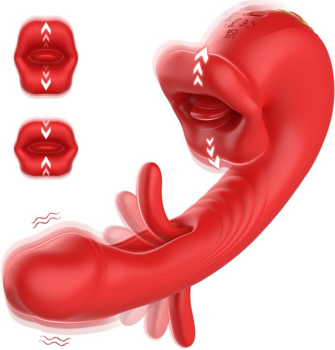 Vibration für Frauen Dildo Vibrator, G Punkt Vibratorensets mit Klitorisstimulation für Frau mit 10 Zungenlecken 10 Vibrationmodi 10 Schlagmodi, Sex Spielzeug für die Frauen Paare Klitoris Stimulator