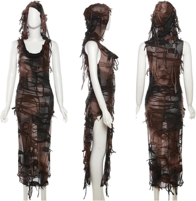Women's Sexy Gothic Cut Out Sleeveless Bodycon Maxi Tank Dress for Party Night Sexy Club Bodycon – Bild 5