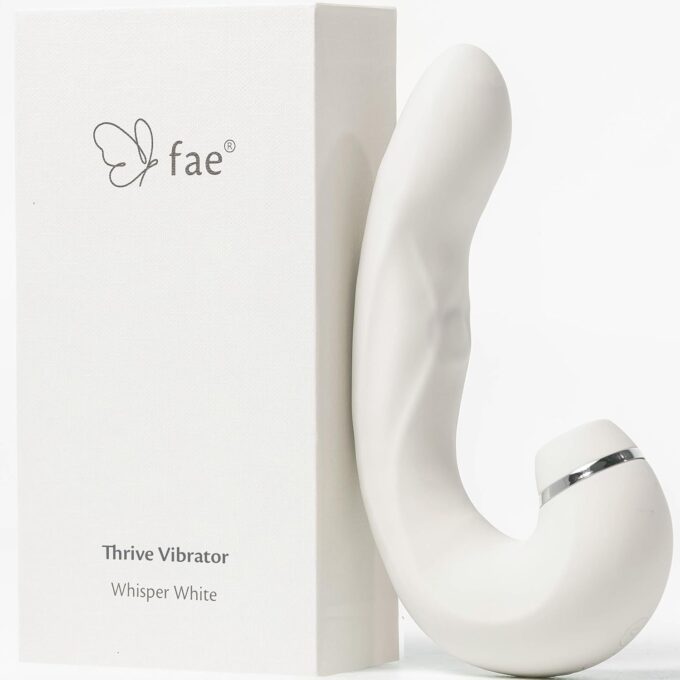 Fae Vibration für Frauen Dildo Vibrator - 3IN1 G-Punkt- und Klitoris-Stimulator mit Saug-, Druck- und Vibrationsfunktion - Wiederaufladbares Silikon Sexspielzeug - Thrive,Whisper White