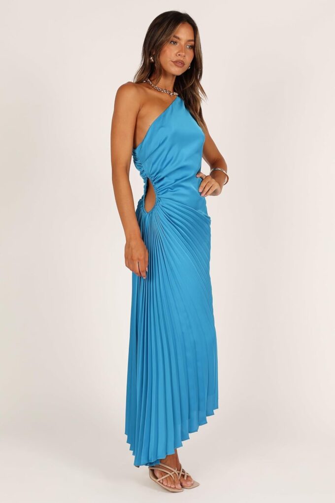 Petal & Pup Women's Flin Pleated One Shoulder Midi Dress – Bild 6