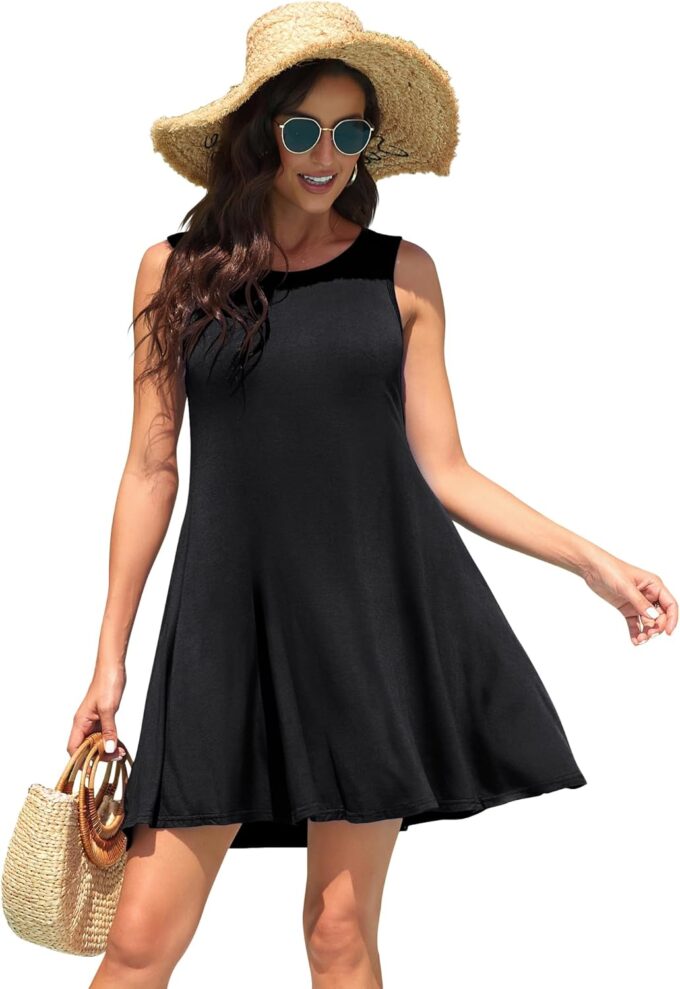 WEACZZY Women Summer Casual Swing T Shirt Dresses Beach Cover up Loose Dress – Bild 4