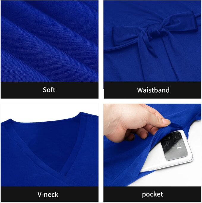 Plus Size Dress for Women - 3/4 Sleeve V-Neck Maxi Dress for Women with Belt and Pockets （2XL-6XL – Bild 4