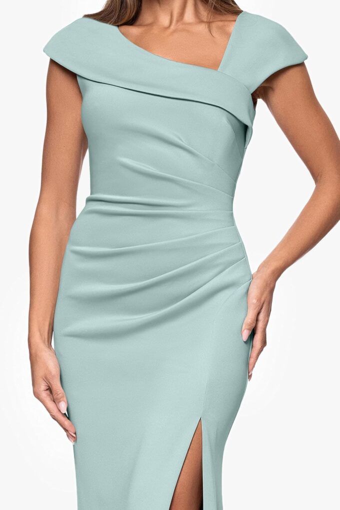 Xscape Women's Long Asymmetrical Neckline Scuba Dress – Bild 5