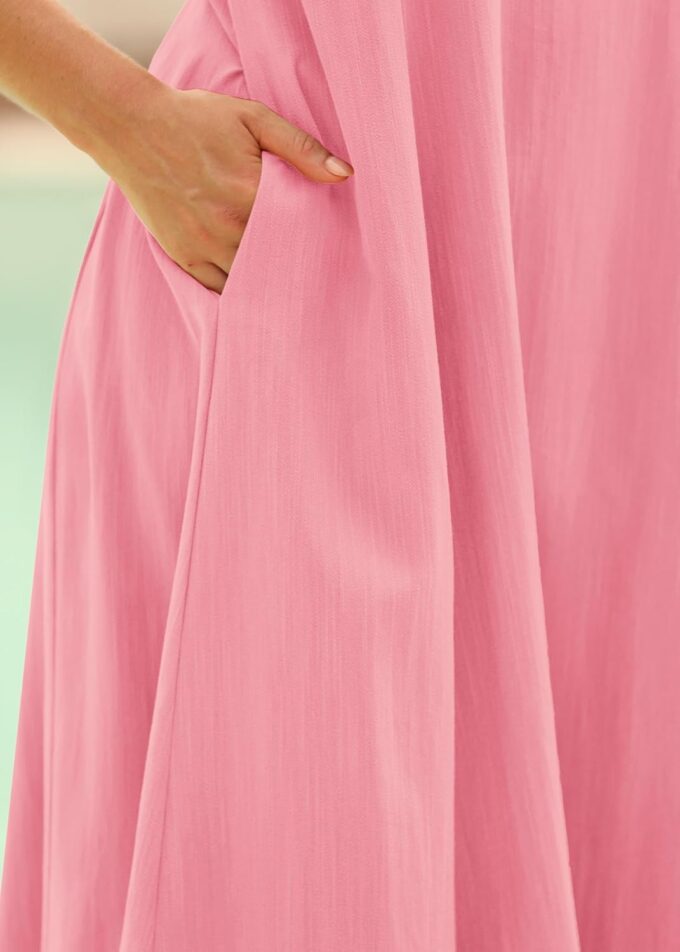 KIRUNDO Women Summer Maxi Sundress 2025 Boho Spaghetti Strap Sleeveless Casual Loose Flowy A Line Beach Vacation Dress – Bild 10