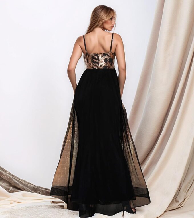 Women's Sexy Elegant Sparkly Sequins Party Club Night Bodycon Split Evening Dress – Bild 2