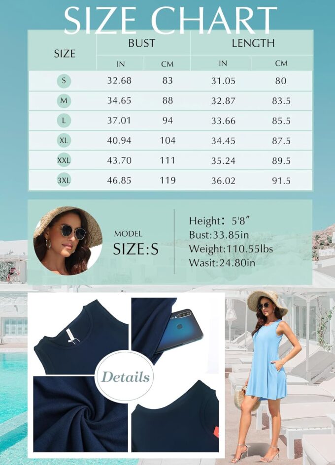 WEACZZY Women Summer Casual Swing T Shirt Dresses Beach Cover up Loose Dress – Bild 7