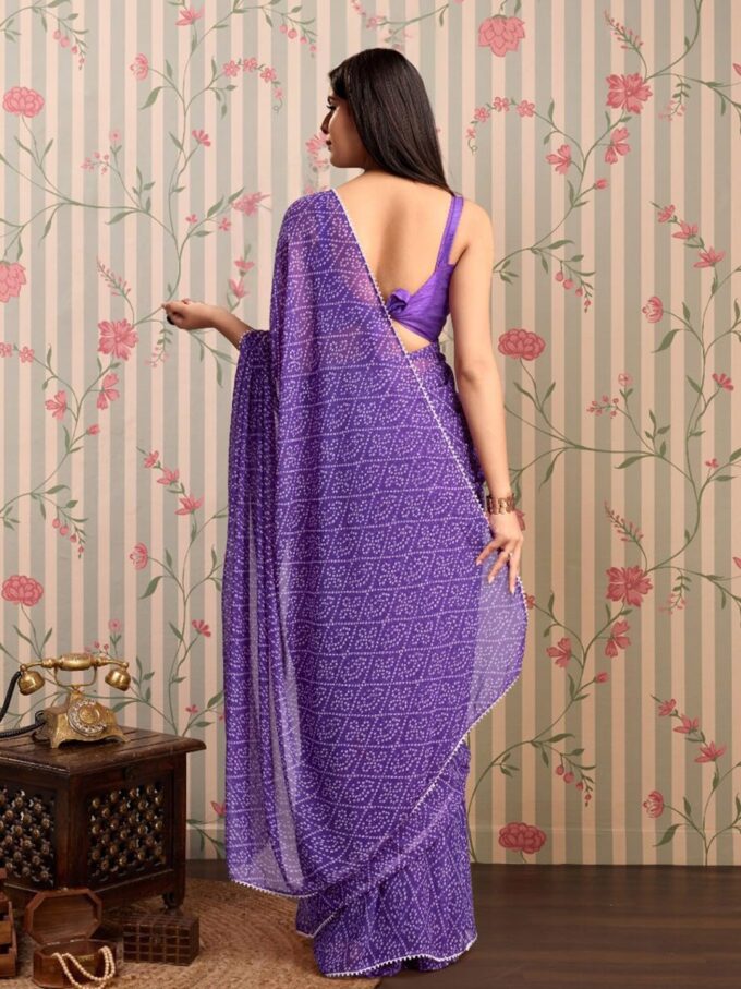 DIVUS Ready to wear Pre draped Prestitched one min readymade Designer Parywear saree with Unstitch Blouse – Bild 5