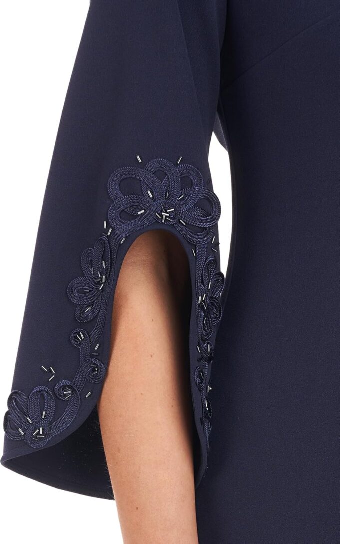 JS Collections Damen Linett Midi-Soutache-ärmel Cocktailkleid – Bild 5