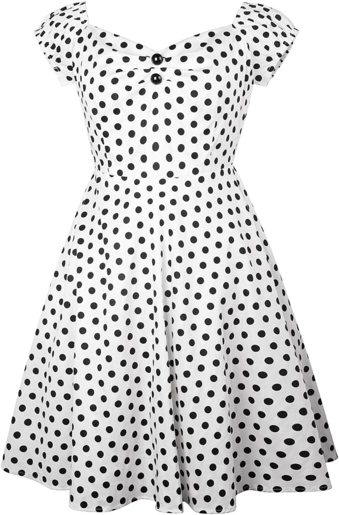 YARN & INK Retro Swing Dresses for Women 1950s Vintage Rockabilly Clothes Pinup Clothing Cocktail Party Dress