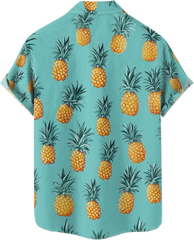 DRESSFO Matchable Couples' Outfit Tiled Pineapple Print Men's Shirt Or Women's Spaghetti Strap Dress – Bild 3