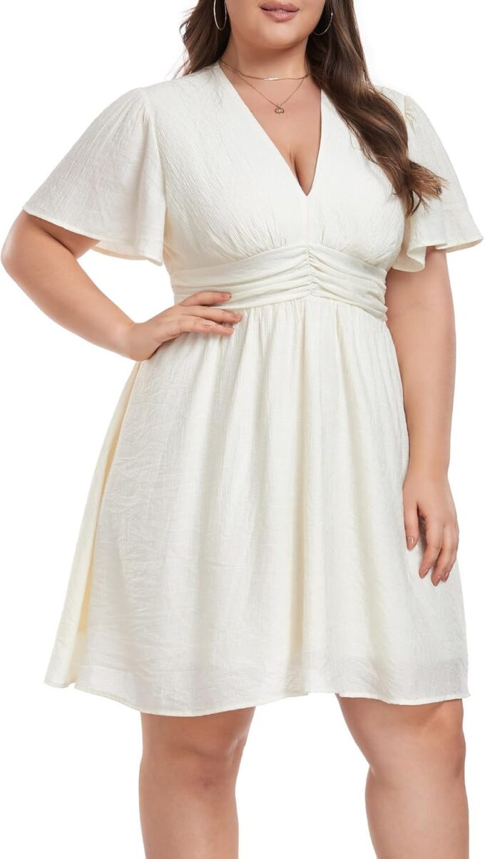 Carrdc Plus Size Dresses for Curvy Women Short Sleeve Cocktail Dress – Bild 3
