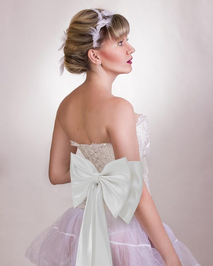 Bencailor Big Satin Bow Large Detachable Bow Train for Dress 17.72" Wide Waist Sash Belt Bride Formal Wedding Dress – Bild 7