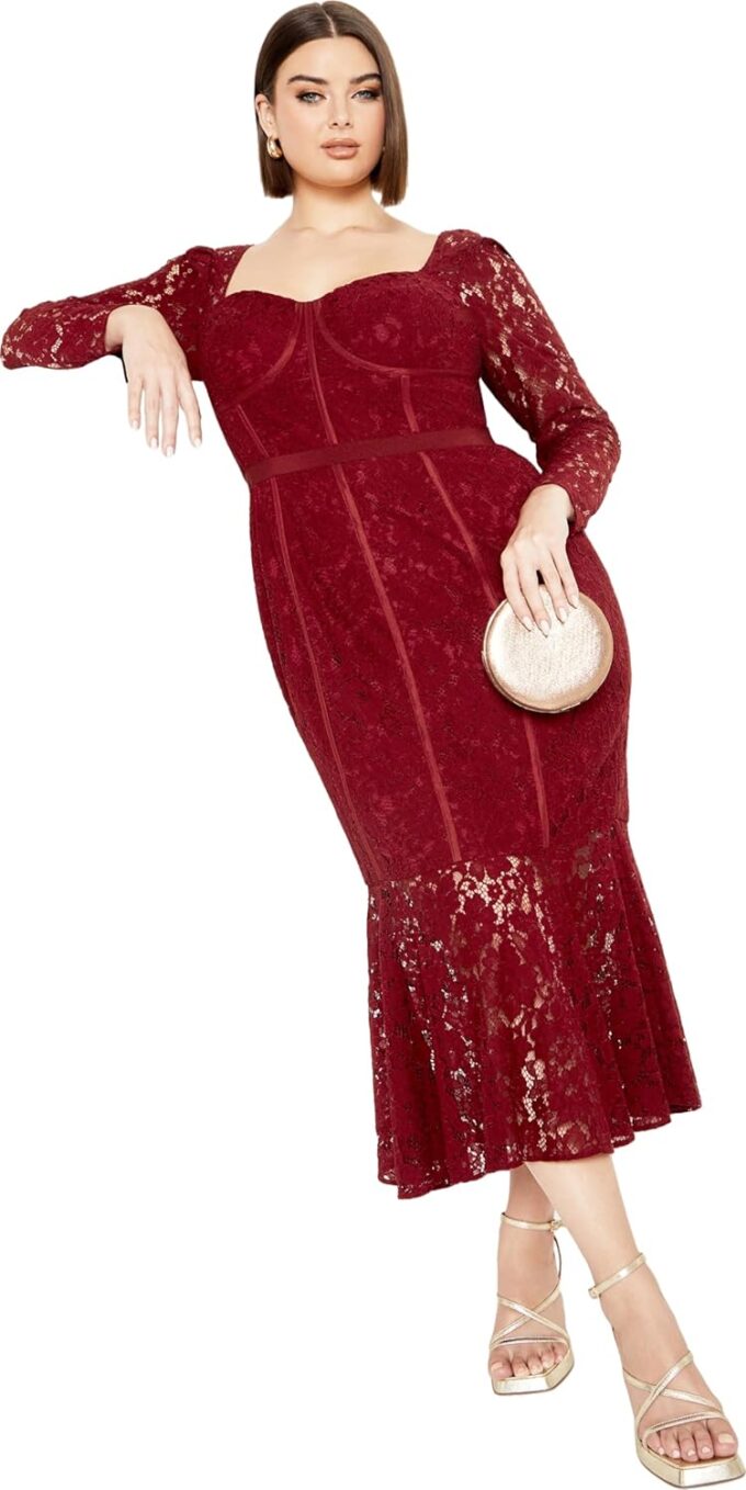 City Chic Plus Size Dress, Lace Valencia Dress