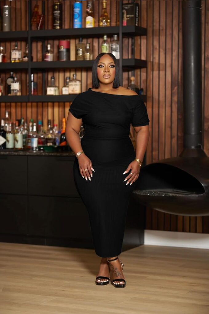 YeGine Women Plus Size Bodycon Long Dress Off Shoulder Sexy Slim Elegant Dresses – Bild 3