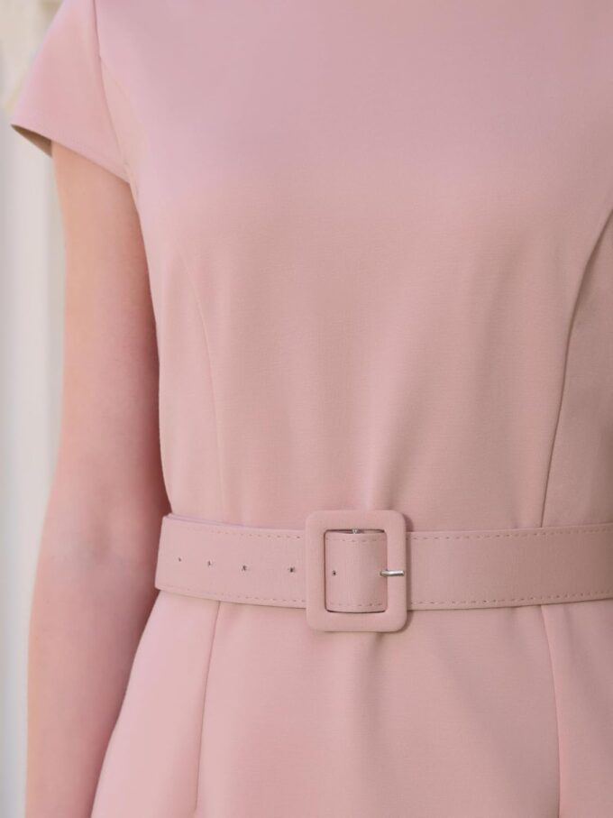 Hobemty Knielanges Bleistiftkleid für Damen, Flügelärmel, Gürtel, für die Arbeit – Bild 4